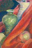 Red Cloth, Green Vase